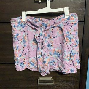 Women’s purple floral shorts